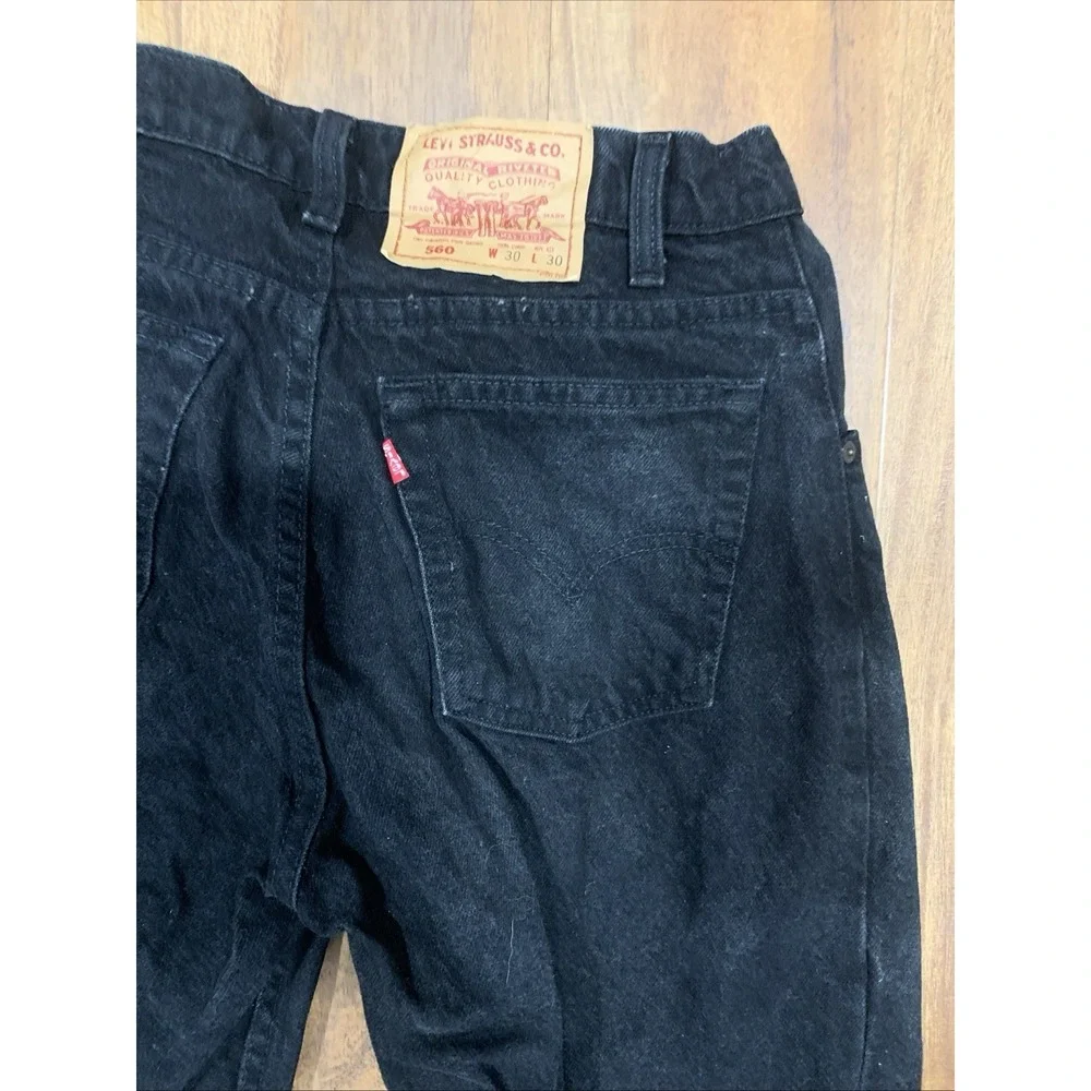 Vintage Early 90s - 80s Levi's Black Denim Jeans 560 30x30 Mens Relaxed Jeans